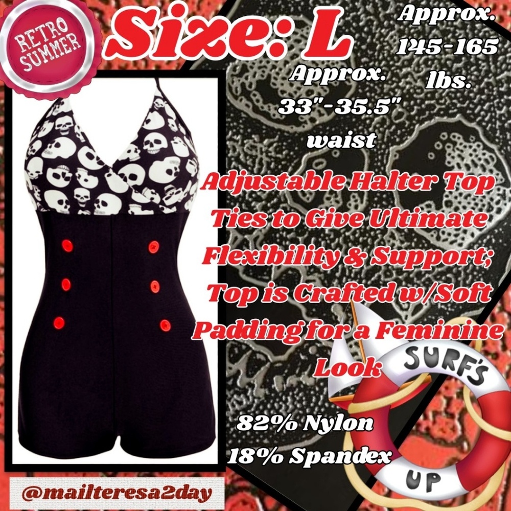 💖1950's Vintage Inspired 1-Piece Romper Swimsuit
